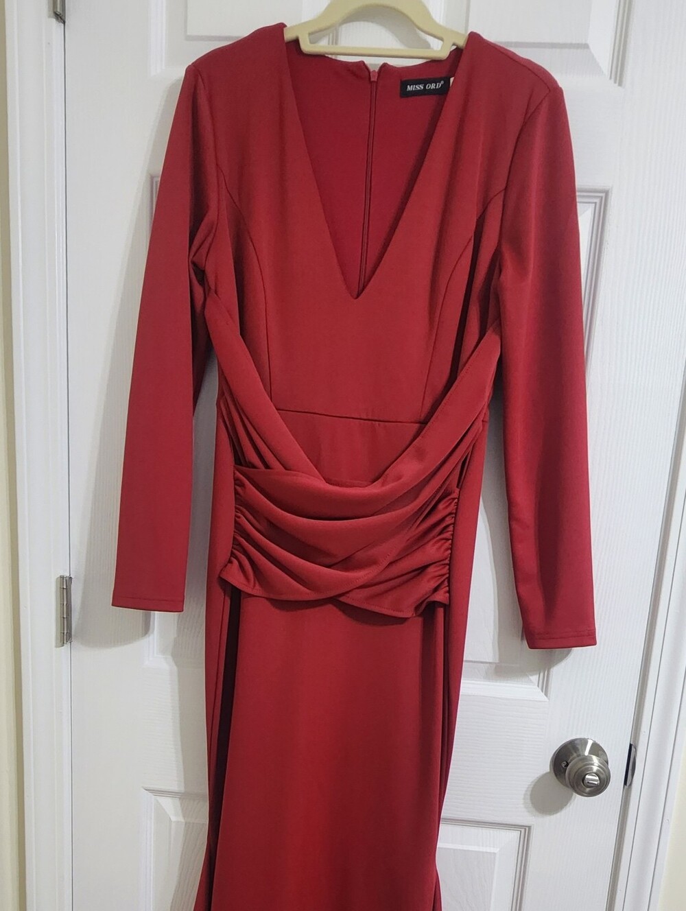 Deep Red Fit And Flare Floor Length Dress